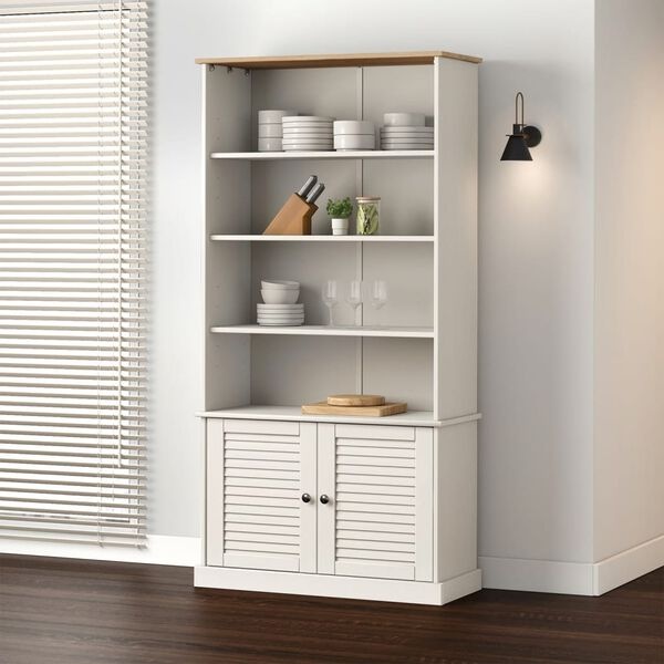 Boekenkast VIGO Grenenhout Wit - 60% Korting
