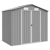 Gegalvaniseerde Stalen Tuinschuur - 205x129x183 cm Grijs - 60% Korting
