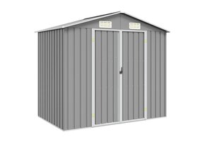 Gegalvaniseerde Stalen Tuinschuur - 205x129x183 cm Grijs - 60% Korting