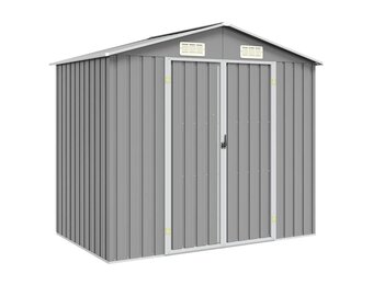 Gegalvaniseerde Stalen Tuinschuur - 205x129x183 cm Grijs - 60% Korting