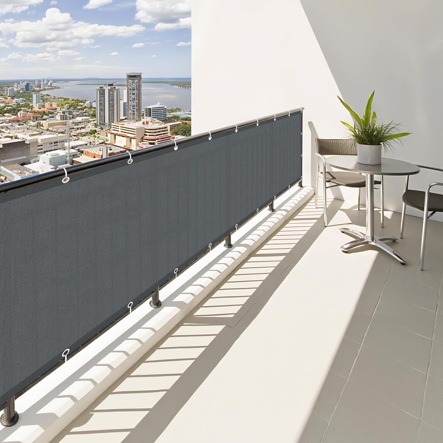 SUNNY GUARD Balkon Privacy Scherm 90x500 cm Donker Antraciet - 30% Korting