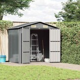 Gegalvaniseerde Stalen Tuinschuur - 205x129x183 cm Grijs - 60% Korting