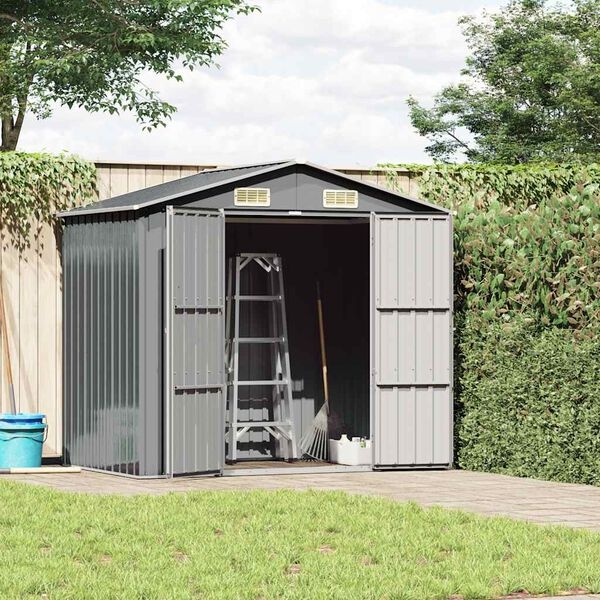 Gegalvaniseerde Stalen Tuinschuur - 205x129x183 cm Grijs - 60% Korting