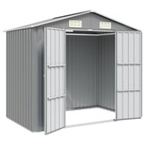 Gegalvaniseerde Stalen Tuinschuur - 205x129x183 cm Grijs - 60% Korting
