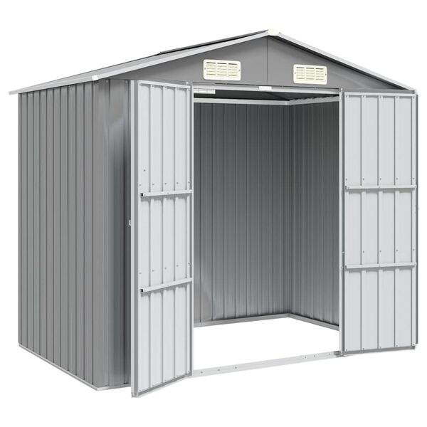 Gegalvaniseerde Stalen Tuinschuur - 205x129x183 cm Grijs - 60% Korting