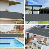 SUNNY GUARD Balkon Privacy Scherm 90x500 cm Donker Antraciet - 30% Korting