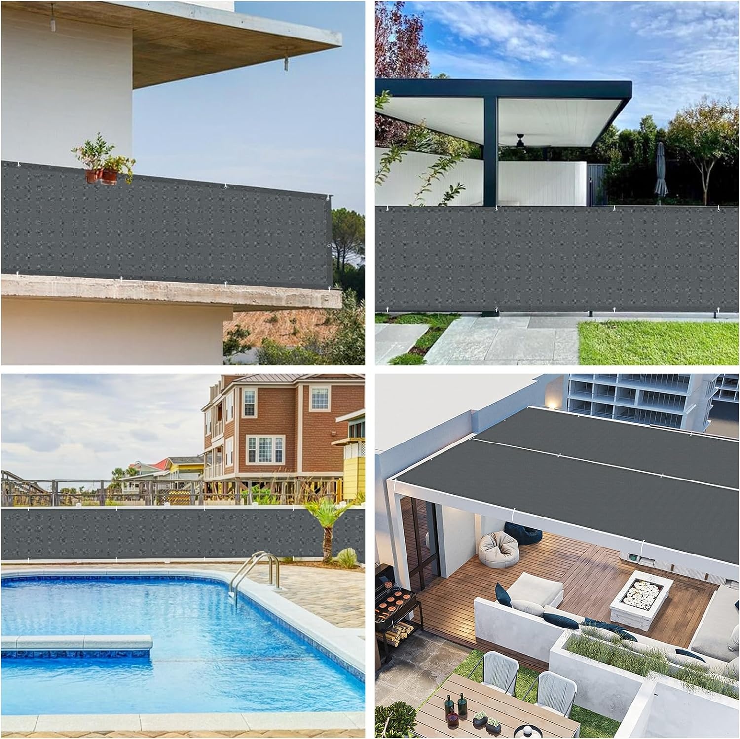 SUNNY GUARD Balkon Privacy Scherm 90x500 cm Donker Antraciet - 30% Korting