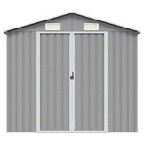 Gegalvaniseerde Stalen Tuinschuur - 205x129x183 cm Grijs - 60% Korting
