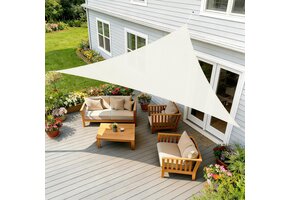 Driehoekig Schaduwzeil 3x3x3m Beige Polyester met 38% Korting