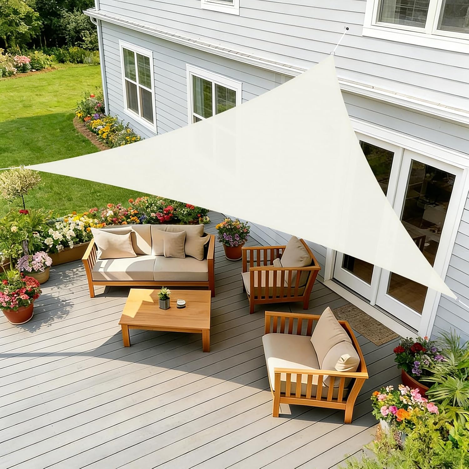 Driehoekig Schaduwzeil Beige 3x3m - 32% Korting
