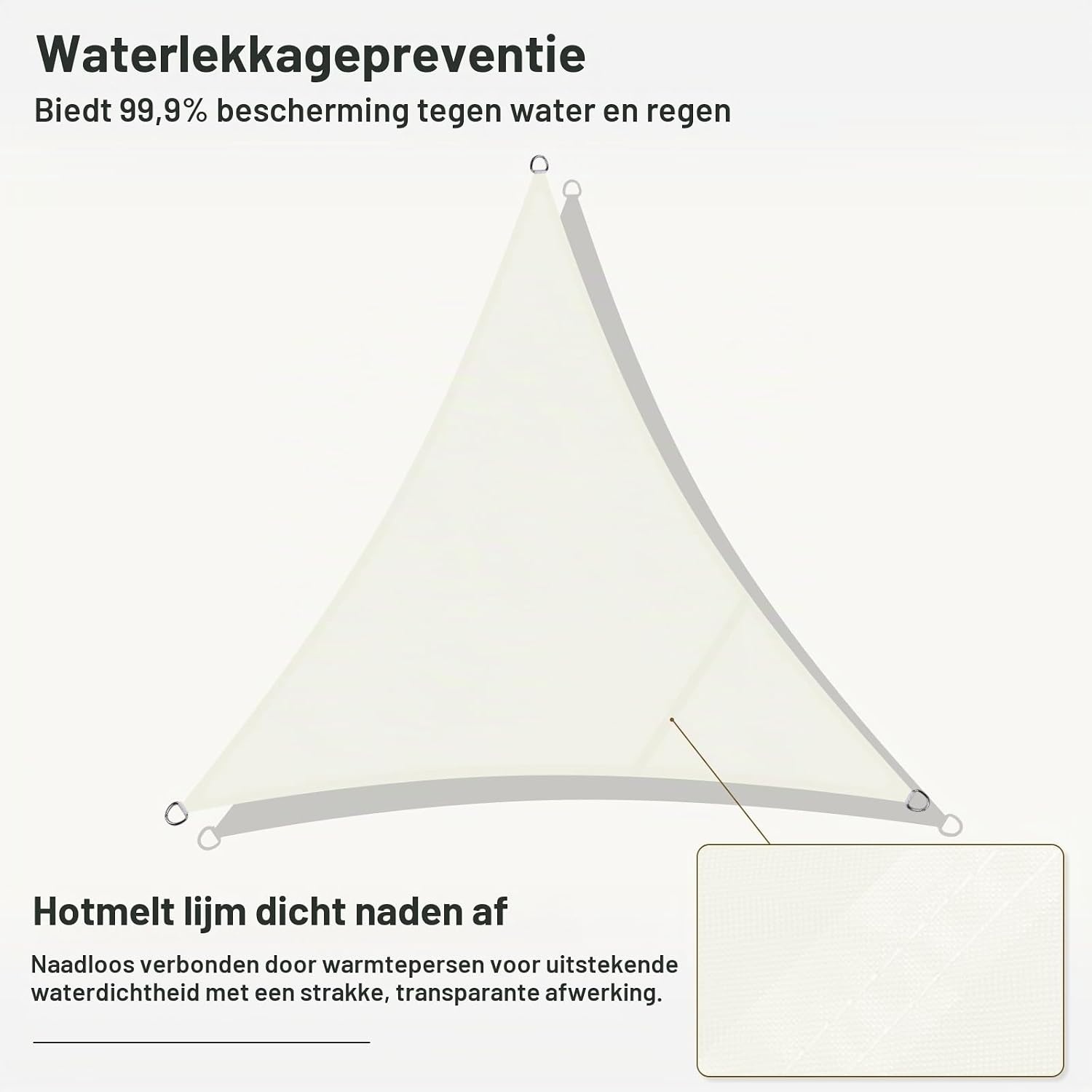 Driehoekig Schaduwzeil Beige 3x3m - 32% Korting
