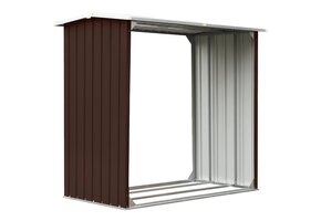 VidaXL Haardhoutschuur 172x91x154 cm Gegalvaniseerd Staal Bruin - 41% Korting!