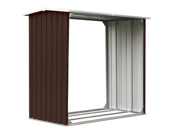 Gegalvaniseerd Stalen Haardhoutschuur 172x91x154 cm Bruin - 34% Korting