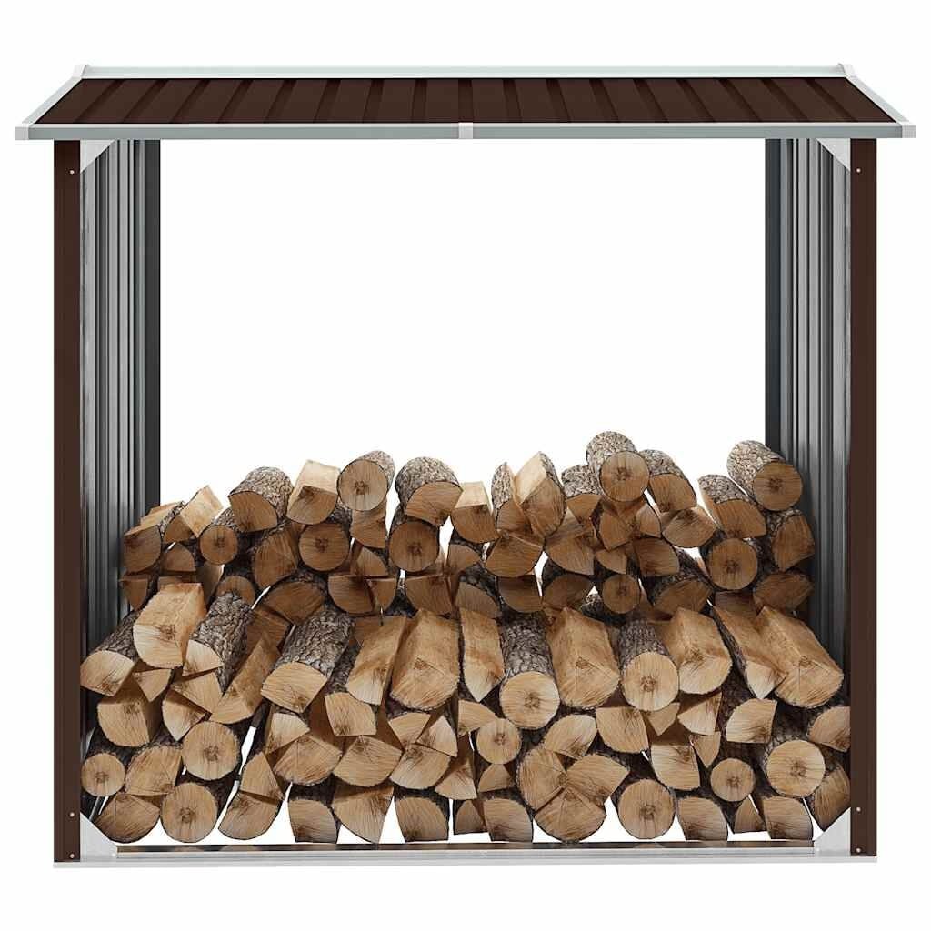 Gegalvaniseerd Stalen Haardhoutschuur 172x91x154 cm Bruin - 34% Korting