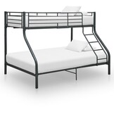 Zwart metalen stapelbed 140x200cm / 90x200cm - 35% Korting