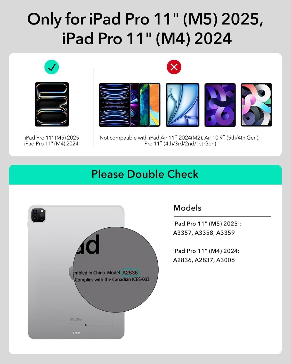 ESR Toetsenbordhoes iPad Pro 11" (M4 2024) - Zwart - 34% Korting
