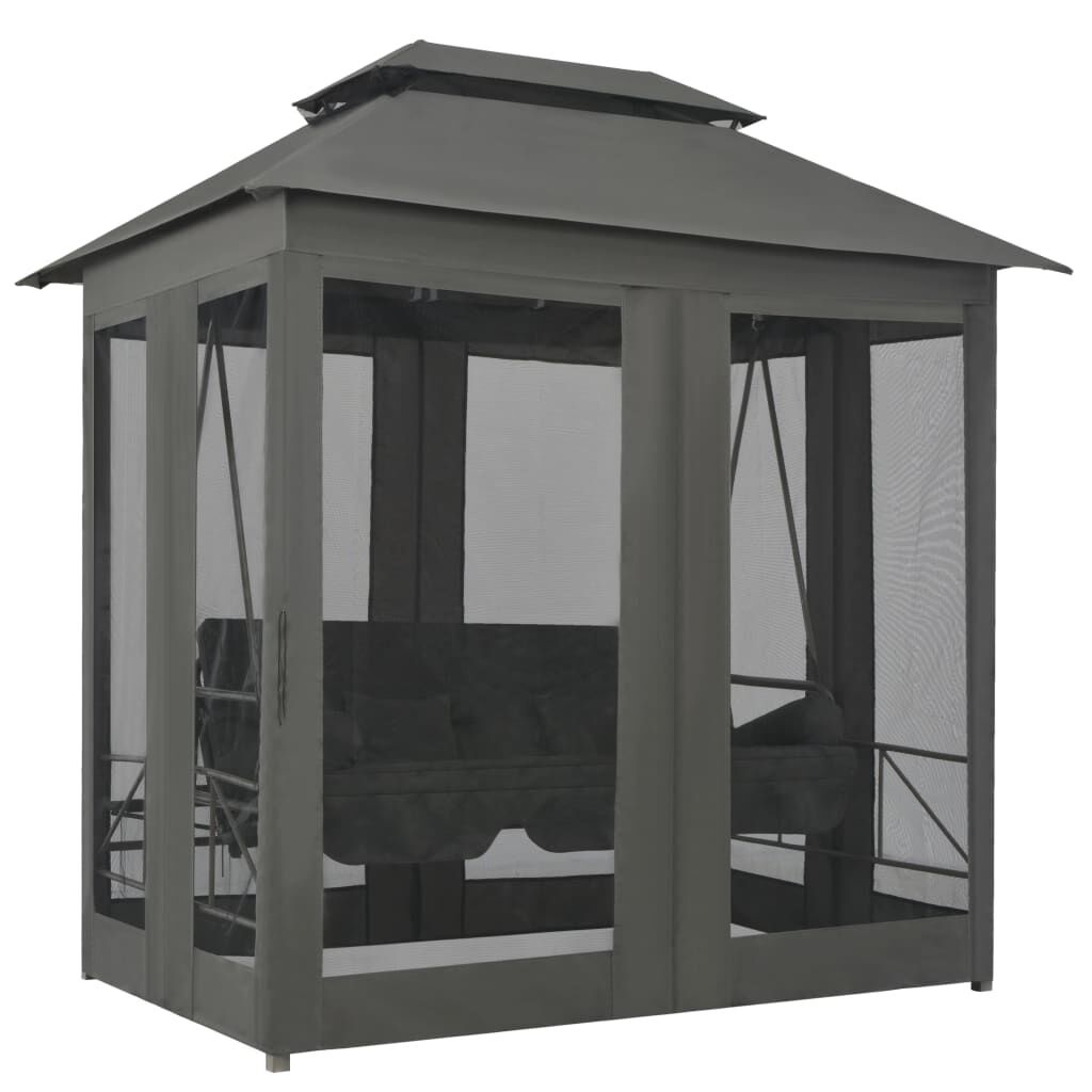 Schommelbank met dak - 220x160x240 cm - Staal Antraciet - 35% Korting