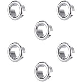 6x Wastafel Overloop Ring - Universeel - Kunststof Chroom - 48% Korting