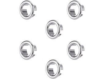 6x Wastafel Overloop Ring - Universeel - Kunststof Chroom - 48% Korting