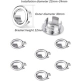 6x Wastafel Overloop Ring - Universeel - Kunststof Chroom - 48% Korting