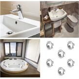 6x Wastafel Overloop Ring - Universeel - Kunststof Chroom - 48% Korting
