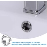 6x Wastafel Overloop Ring - Universeel - Kunststof Chroom - 48% Korting
