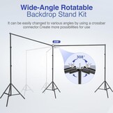 EMART Fotostudio Achtergrond Stand - 6m Verstelbaar met Roterende Connectoren (Zwart) - 34% Korting