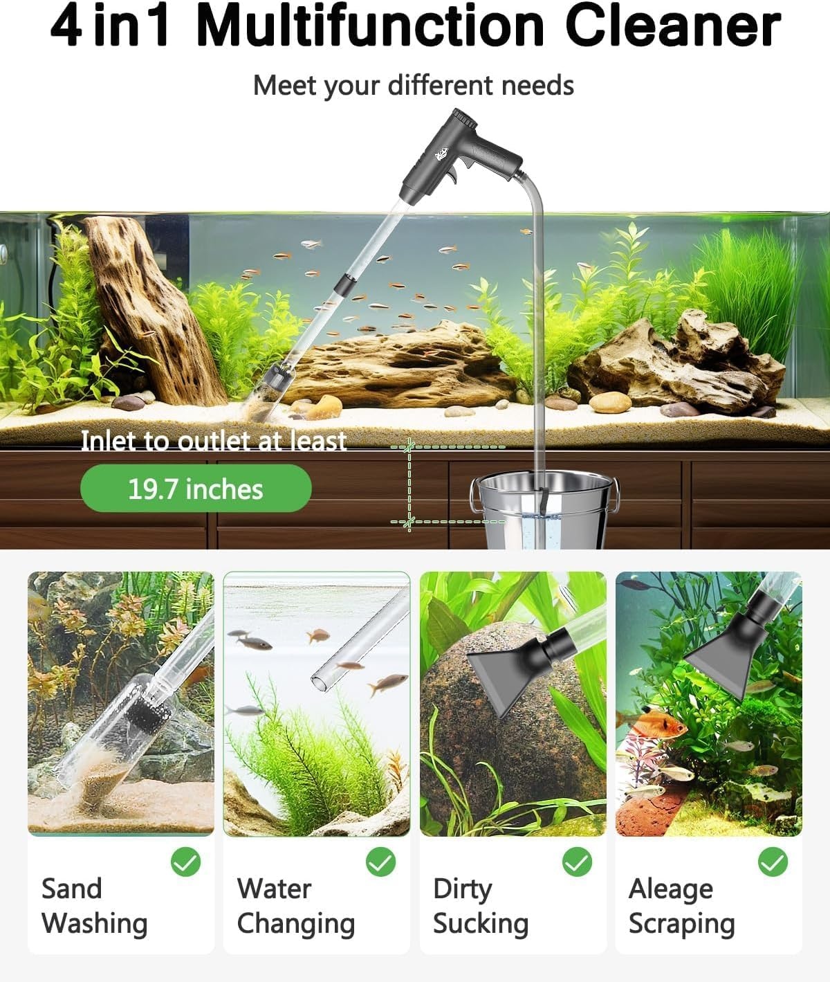 4-in-1 Aquarium Reiniger met 31% Korting