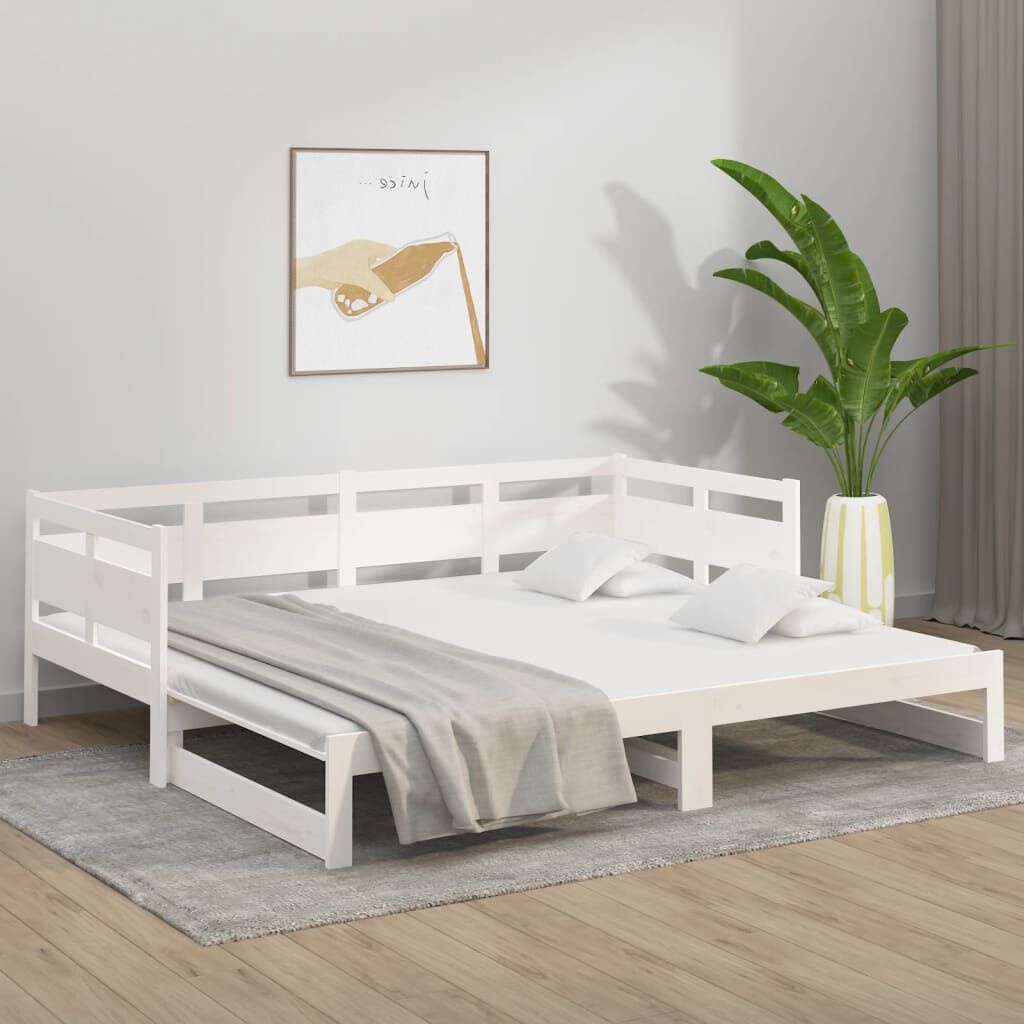 Uitschuifbare Slaapbank Grenenhout Wit - 35% Korting!