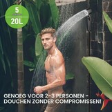 20 l campingdouche met voetpomp, draagbare zonnedouche met praktisch mondstuk voor kamperen, wandelen en strand