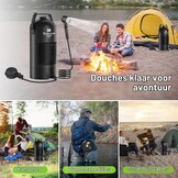 20 l campingdouche met voetpomp, draagbare zonnedouche met praktisch mondstuk voor kamperen, wandelen en strand
