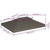 vidaXL Prieeldak 2-laags 4x3m 310 g/m² taupe