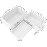 3 stuks buffetverhogingen, acryl verhogingen voor buffettafel, 24/27/30 cm, witte taartstandaard-set met holle bodem, kubusdozen voor bruiloft, feest, brunch en desserttafel