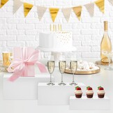 3 stuks buffetverhogingen, acryl verhogingen voor buffettafel, 24/27/30 cm, witte taartstandaard-set met holle bodem, kubusdozen voor bruiloft, feest, brunch en desserttafel
