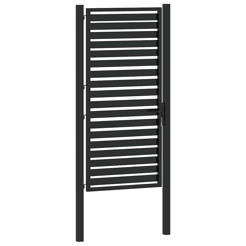 vidaXL Tuinhek afsluitbaar 100x180 cm aluminium zwart
