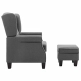 vidaXL Fauteuil met voetenbankje stof lichtgrijs