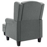 vidaXL Fauteuil met voetenbankje stof lichtgrijs