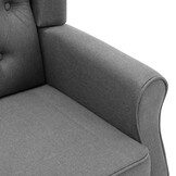 vidaXL Fauteuil met voetenbankje stof lichtgrijs