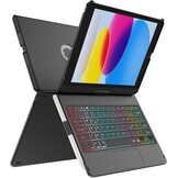 MMK Toetsenbord Hoes voor iPad 10.2 inch (Gen 9/8/7) - Klassiek Zwart met Trackpad en Verlichting
