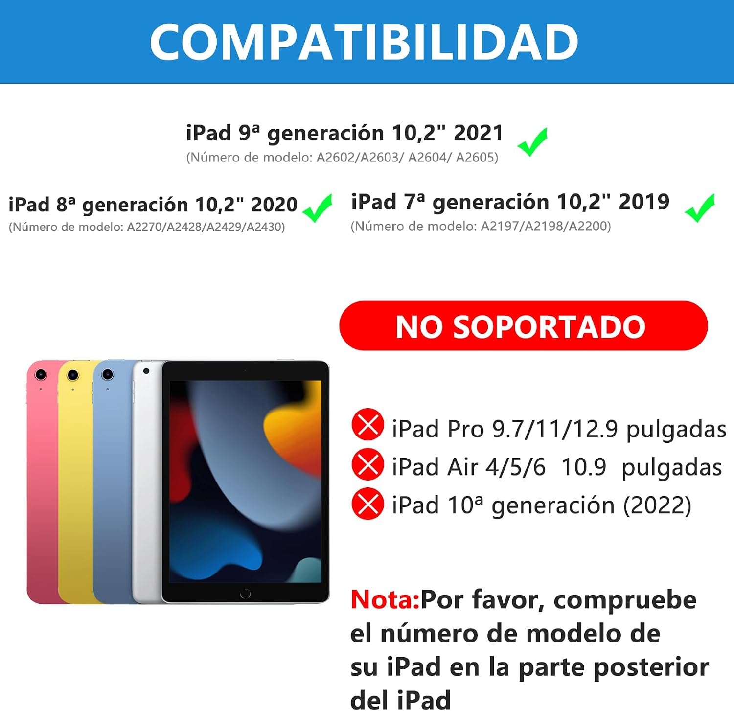 MMK Toetsenbord Hoes voor iPad 10.2 inch (Gen 9/8/7) - Klassiek Zwart met Trackpad en Verlichting
