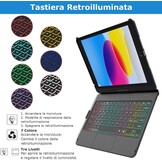 MMK Toetsenbord Hoes voor iPad 10.2 inch (Gen 9/8/7) - Klassiek Zwart met Trackpad en Verlichting