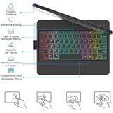 MMK Toetsenbord Hoes voor iPad 10.2 inch (Gen 9/8/7) - Klassiek Zwart met Trackpad en Verlichting