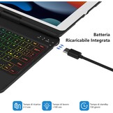 MMK Toetsenbord Hoes voor iPad 10.2 inch (Gen 9/8/7) - Klassiek Zwart met Trackpad en Verlichting