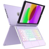 MMK Toetsenbord Hoes voor iPad 10.2 inch (Gen 9/8/7) - Klassiek Zwart met Trackpad en Verlichting