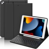 MMK Toetsenbord Hoes voor iPad 10.2 inch (Gen 9/8/7) - Klassiek Zwart met Trackpad en Verlichting