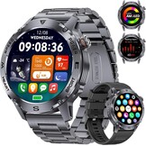 LIGE Smartwatch Heren, 1.43" AMOLED Smart Watch met 24/7 Hartslag, SpO2, Duur Van de Slaap voor Android iOS, 170+ Sportmodi Sporthorloge, UP68 Waterdicht, 200+ Wijzerplaten, Grafietzwart