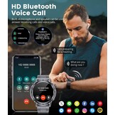 LIGE Smartwatch Heren, 1.43" AMOLED Smart Watch met 24/7 Hartslag, SpO2, Duur Van de Slaap voor Android iOS, 170+ Sportmodi Sporthorloge, UP68 Waterdicht, 200+ Wijzerplaten, Grafietzwart