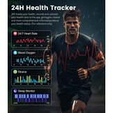 LIGE Smartwatch Heren, 1.43" AMOLED Smart Watch met 24/7 Hartslag, SpO2, Duur Van de Slaap voor Android iOS, 170+ Sportmodi Sporthorloge, UP68 Waterdicht, 200+ Wijzerplaten, Grafietzwart