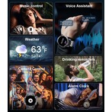 LIGE Smartwatch Heren, 1.43" AMOLED Smart Watch met 24/7 Hartslag, SpO2, Duur Van de Slaap voor Android iOS, 170+ Sportmodi Sporthorloge, UP68 Waterdicht, 200+ Wijzerplaten, Grafietzwart