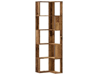vidaXL Boekenkast 5-laags hoek 50x50x179 cm bewerkt hout oud houtkleur